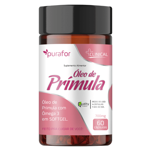 Óleo de Prímula 700mg Purafor – 2800mg por Dose | 60 Cápsulas – Equilíbrio Hormonal e Bem-Estar Feminino